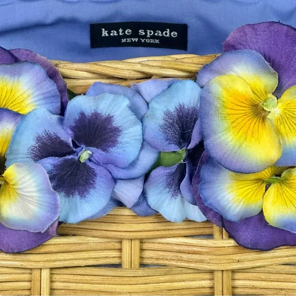 Kate Spade New York Straw Bag with Leather Top Handles NEW - Picture 4 of 10